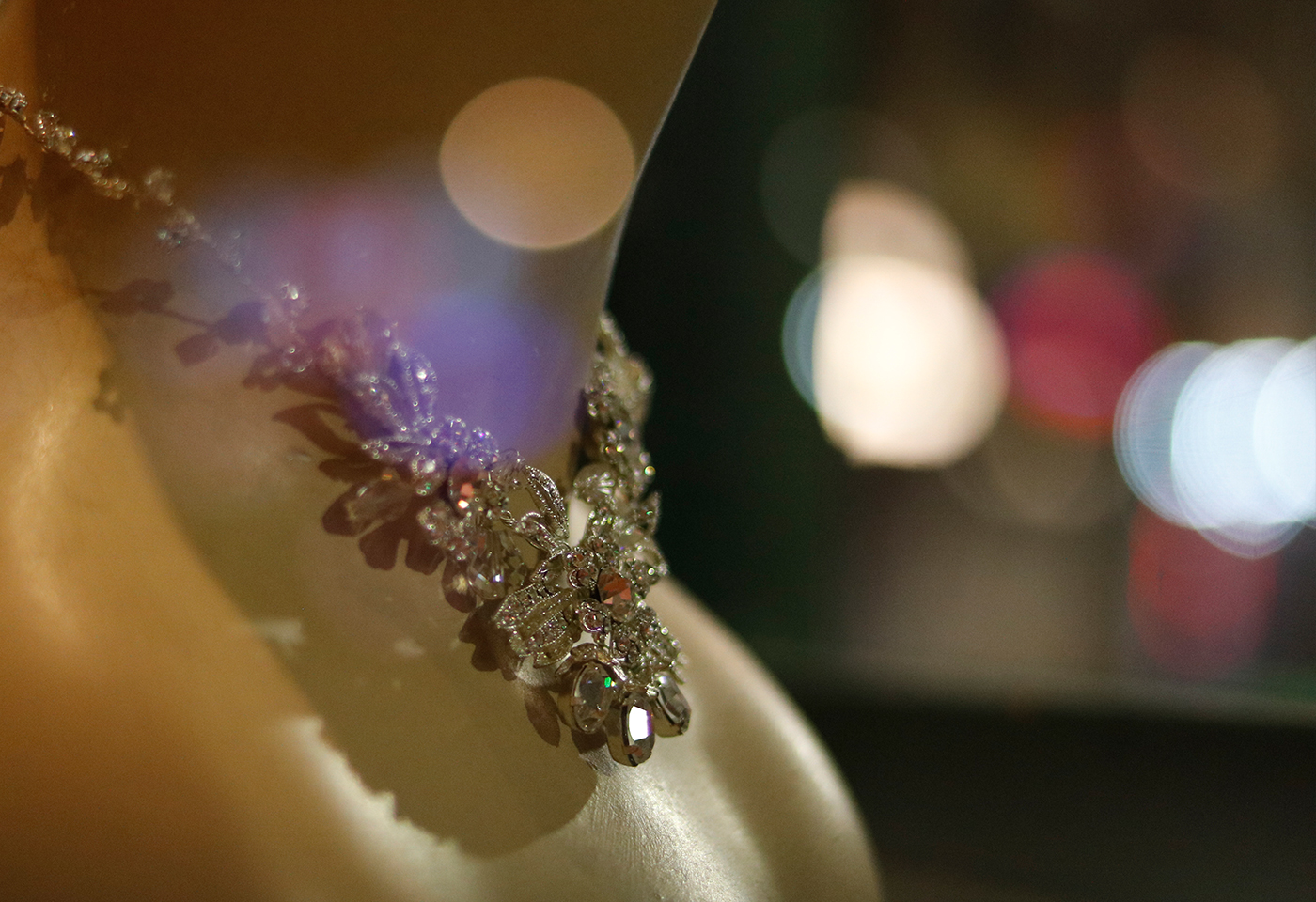 image of a necklace with bokeh